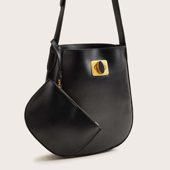 Tote Bag Twist Lock With Inner Pouch Ladies NWT! - Picture 2 of 5